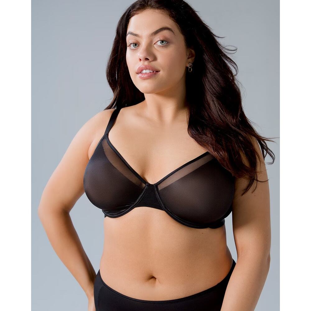 SOMA UNBELIEVABLE Lift Unlined Perfect Coverage Bra Black‎ Size 38DD Underwire